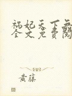 祸妃天下无弹窗全文免费阅读