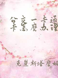 公交一卡通学生卡怎么办理