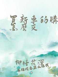 买新车的购置税怎么交