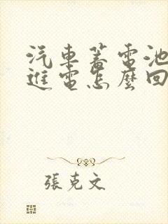 汽车蓄电池充不进电怎么回事