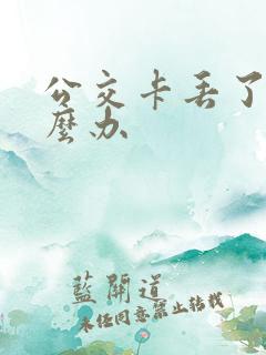 公交卡丢了该怎么办
