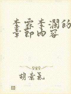 李霖李澜的最新章节内容