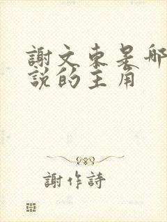 谢文东是哪部小说的主角 谢文东是哪部小说的主角