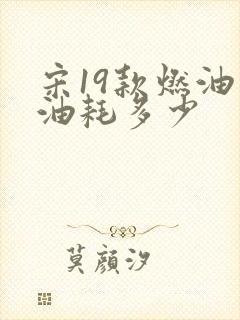 宋19款燃油版油耗多少