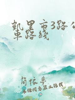 凯里市3路公交车路线