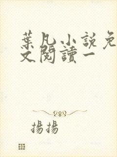 叶凡小说免费全文阅读一 叶凡小说免费全文阅读一