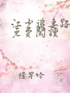 江少追妻路漫漫免费阅读