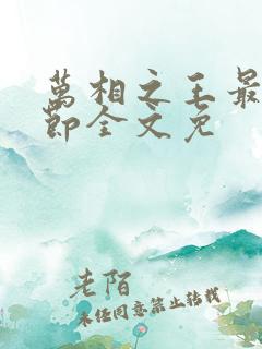 万相之王最新章节全文免