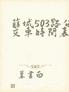 薛城503路公交车时间表