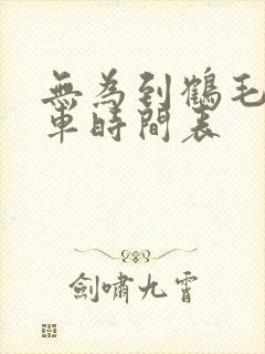 无为到鹤毛公交车时间表