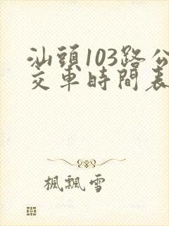 汕头103路公交车时间表