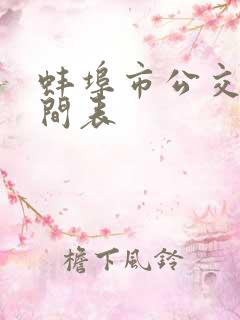蚌埠市公交车时间表