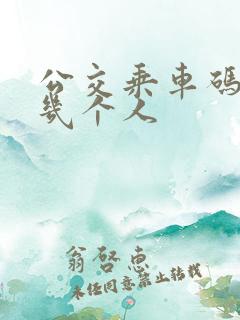 公交乘车码能扫几个人