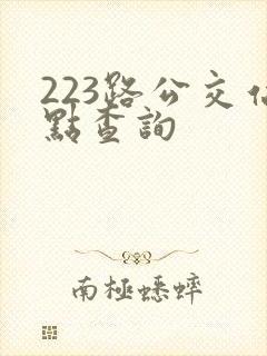 223路公交站点查询 223路公交站点查询
