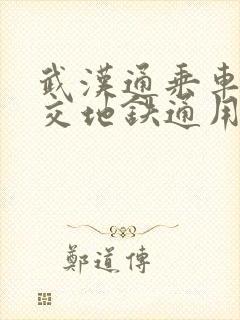 武汉通乘车码公交地铁通用吗