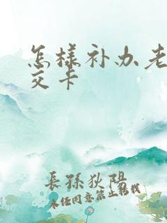 怎样补办老年公交卡
