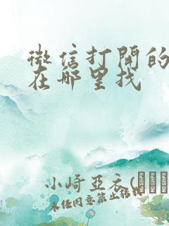 微信打开的文件在哪里找