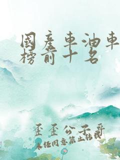 国产车油车排行榜前十名