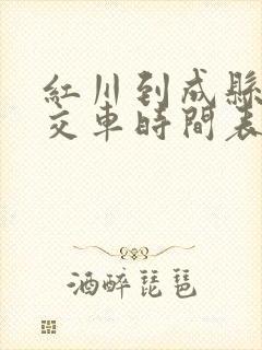 红川到成县的公交车时间表