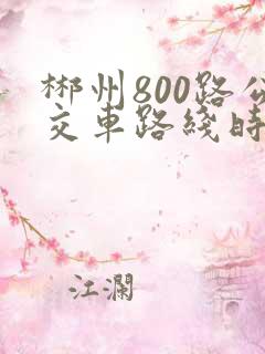 郴州800路公交车路线时间表