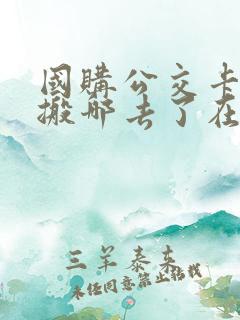 国购公交卡充值搬哪去了在哪里