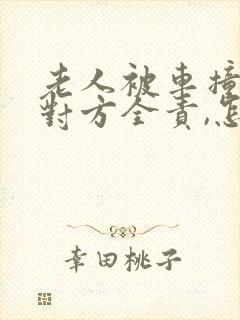 老人被车撞了,对方全责,怎么赔偿
