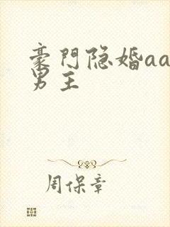 豪门隐婚aa制男主