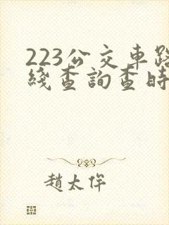 223公交车路线查询查时间