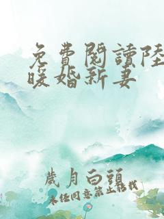 免费阅读陆少的暖婚新妻