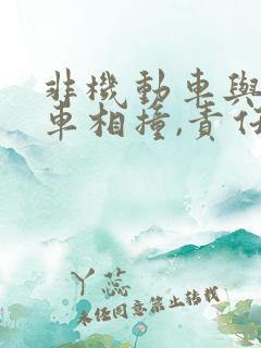 非机动车与机动车相撞,责任怎么划分?