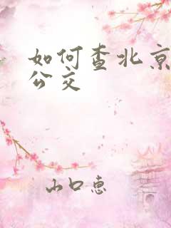 如何查北京实时公交