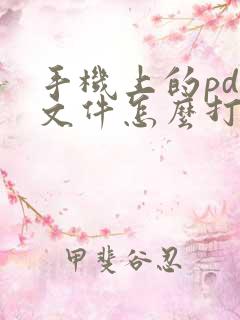 手机上的pdf文件怎么打开