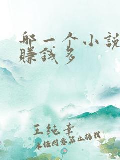 哪一个小说软件赚钱多