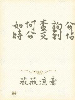 如何查询公交实时公交到站时间信息