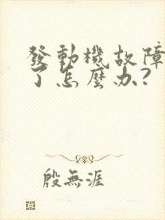 发动机故障灯亮了怎么办?