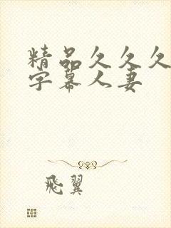 精品久久久中文字幕人妻