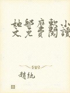她那么软小说全文免费阅读全本