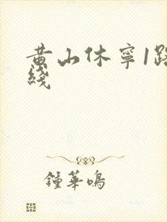 黄山休宁1路路线
