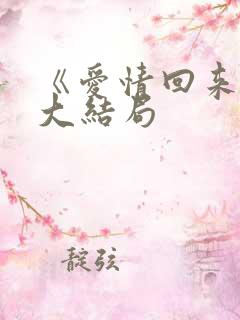 《爱情回来了》大结局