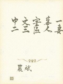 中文字幕一二区二三区人妻专区