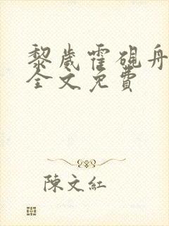 黎岁霍砚舟小说全文免费