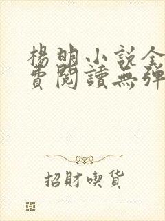 杨明小说全文免费阅读无弹窗