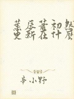 叶辰萧初然最快更新在什么时候