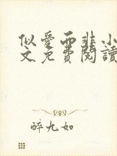 似爱而非小说全文免费阅读