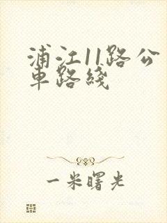 浦江11路公交车路线