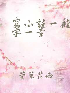 写小说一般多少字一章