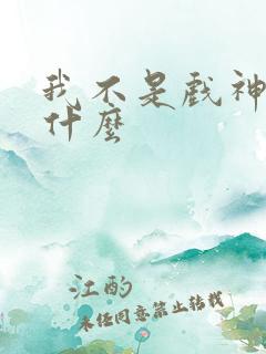 我不是戏神讲了什么