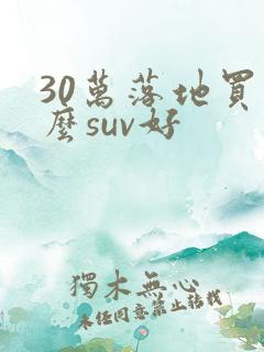 30万落地买什么suv好