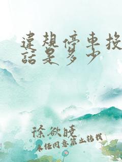违规停车投诉电话是多少