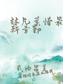 林凡叶惜最新更新章节